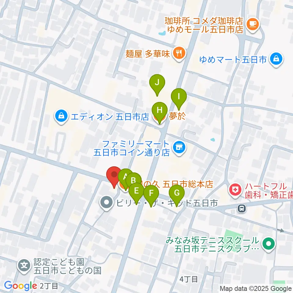 ライフワン ミュージック周辺のファミレス・ファーストフード一覧地図