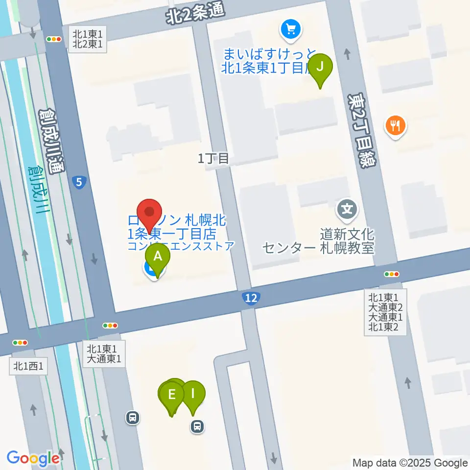 コープさっぽろ文化教室 中央文化教室周辺のファミレス・ファーストフード一覧地図