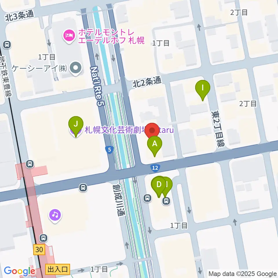 コープさっぽろ文化教室 中央文化教室周辺のファミレス・ファーストフード一覧地図