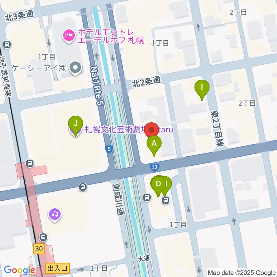 コープさっぽろ文化教室 中央文化教室周辺のファミレス・ファーストフード一覧地図