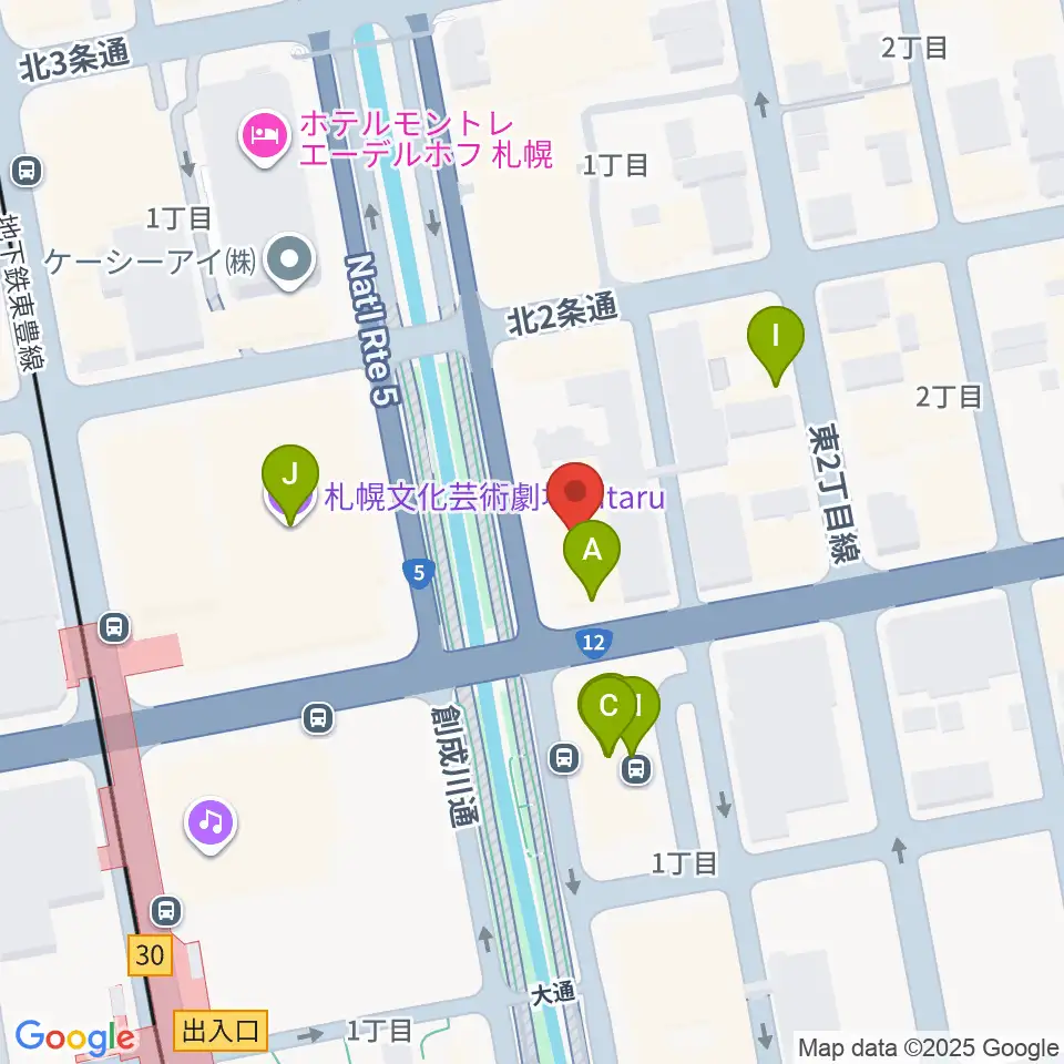 コープさっぽろ文化教室 中央文化教室周辺のファミレス・ファーストフード一覧地図