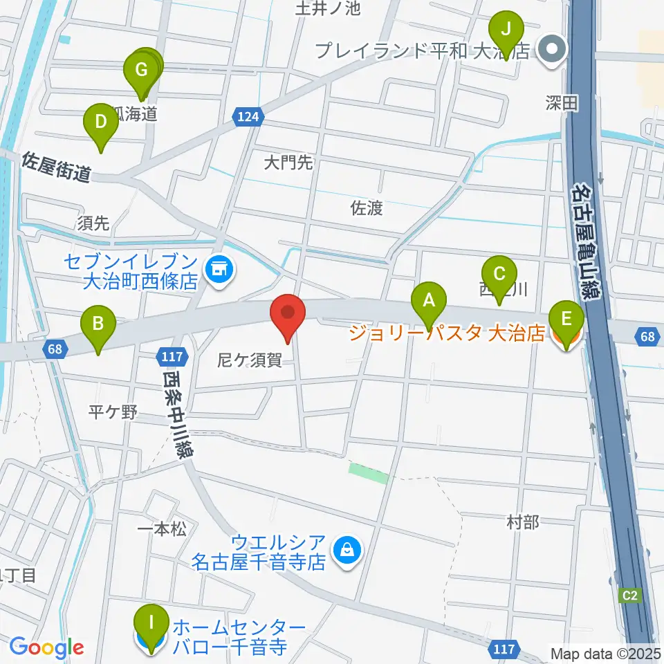ブリルベイト周辺のファミレス・ファーストフード一覧地図