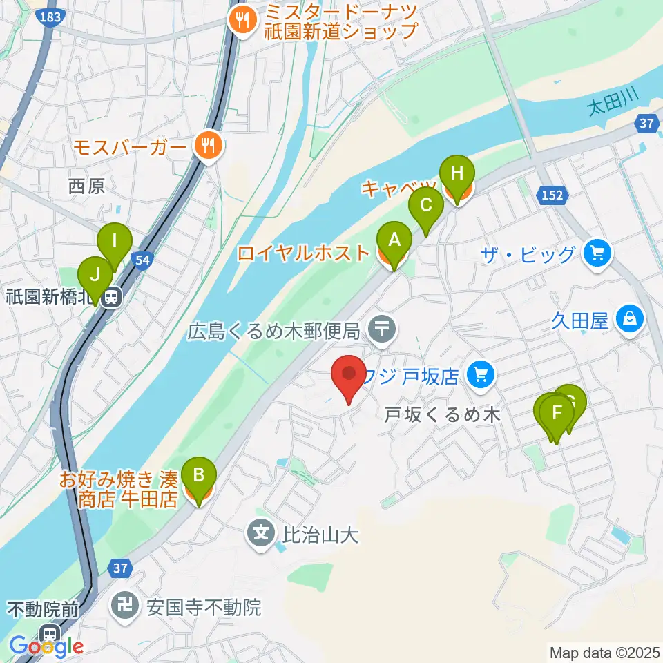 aiこどもみらい音楽教室周辺のファミレス・ファーストフード一覧地図
