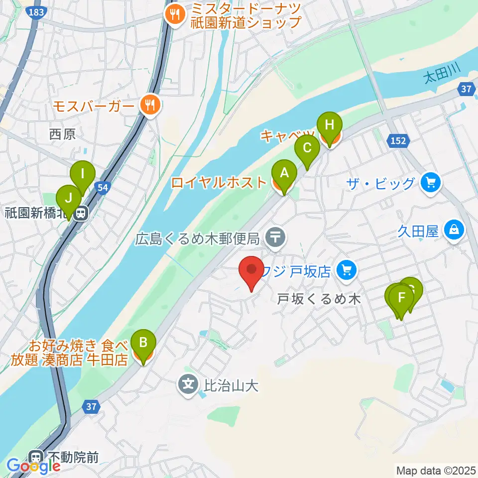 aiこどもみらい音楽教室周辺のファミレス・ファーストフード一覧地図