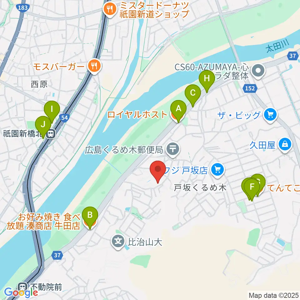 aiこどもみらい音楽教室周辺のファミレス・ファーストフード一覧地図