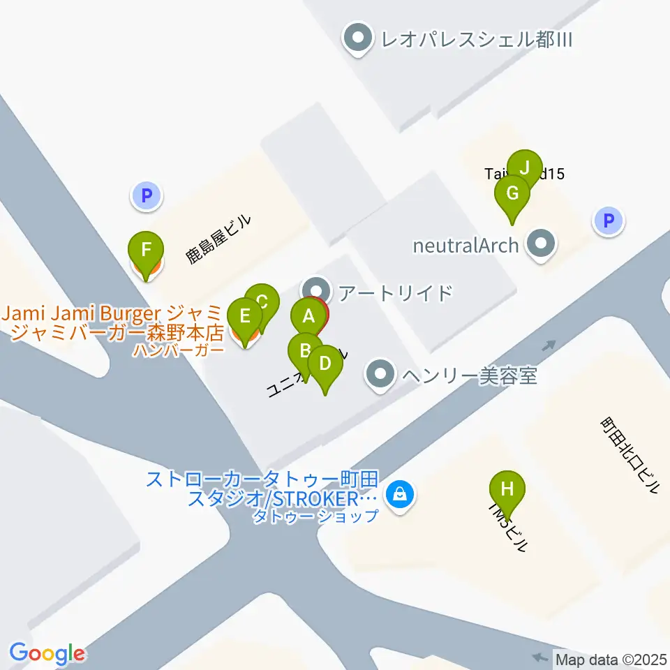 万象房周辺のファミレス・ファーストフード一覧地図