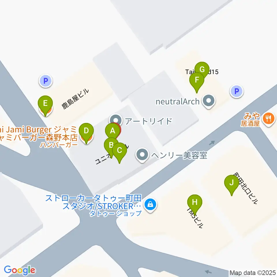 万象房周辺のファミレス・ファーストフード一覧地図