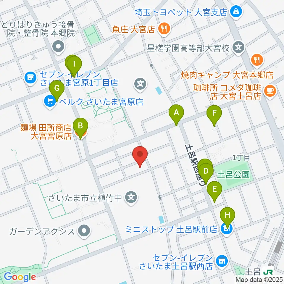 イプシロン・ピアノクラブ周辺のファミレス・ファーストフード一覧地図