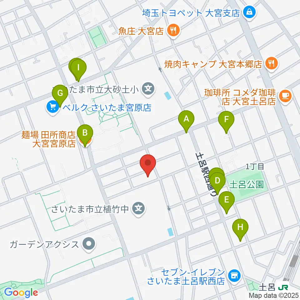 イプシロン・ピアノクラブ周辺のファミレス・ファーストフード一覧地図