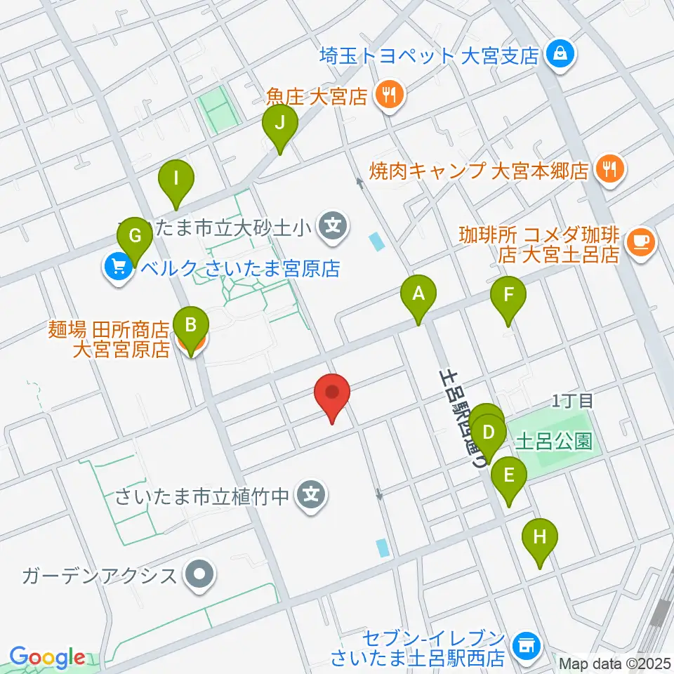 イプシロン・ピアノクラブ周辺のファミレス・ファーストフード一覧地図