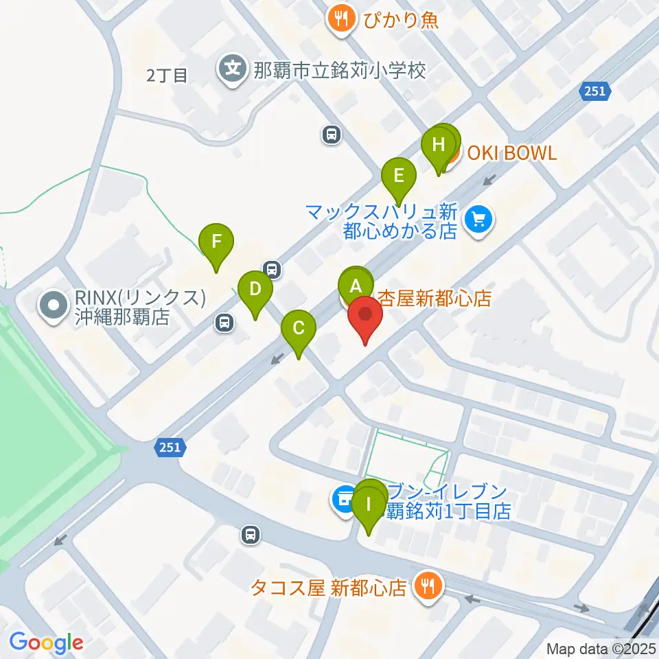 アクア音楽院周辺のファミレス・ファーストフード一覧地図