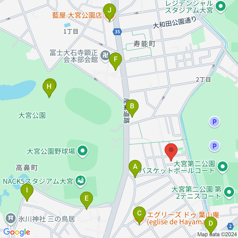 三村音楽教室周辺のファミレス・ファーストフード一覧地図