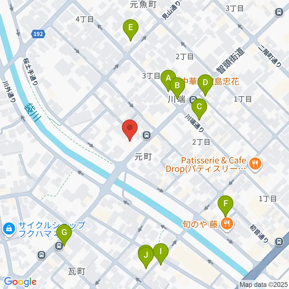 アコヤ楽器店 本店周辺のファミレス・ファーストフード一覧地図