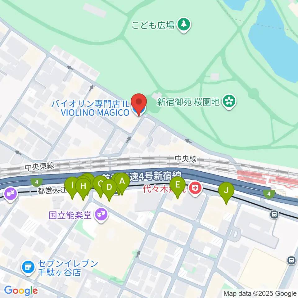 イル・ヴィオリーノ・マジコ周辺のファミレス・ファーストフード一覧地図