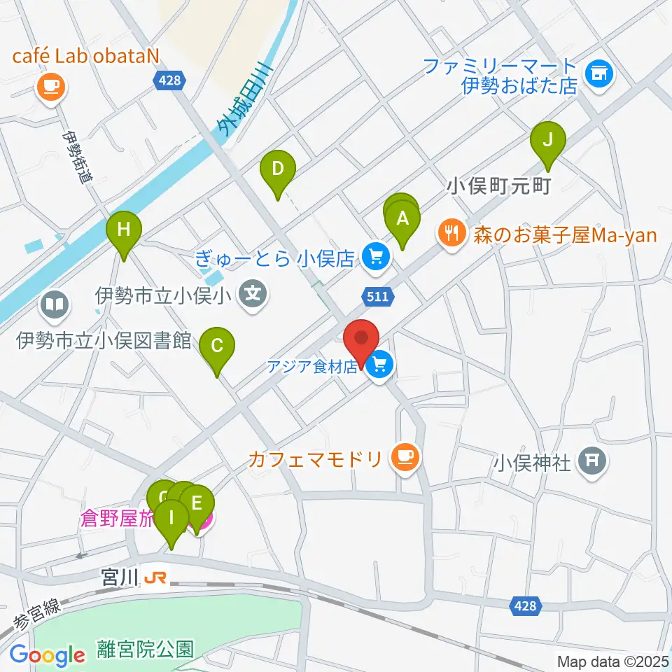ウィーン音楽教室周辺のファミレス・ファーストフード一覧地図