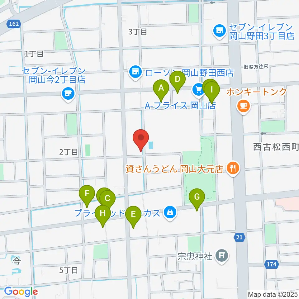 音楽工房アンダンテ周辺のファミレス・ファーストフード一覧地図