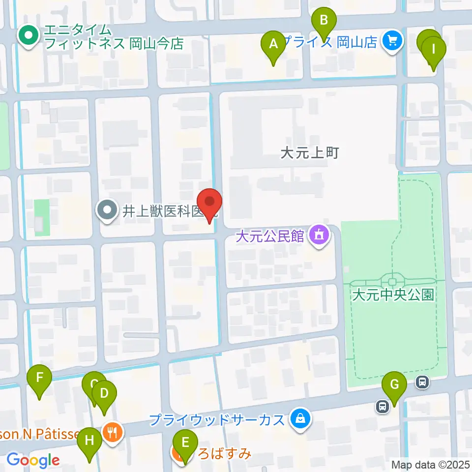 音楽工房アンダンテ周辺のファミレス・ファーストフード一覧地図