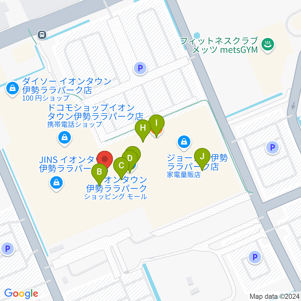 村井楽器ララパークセンター周辺のファミレス・ファーストフード一覧地図