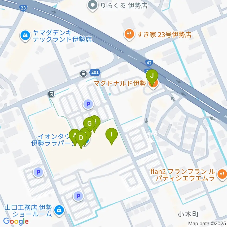 村井楽器ララパークセンター周辺のファミレス・ファーストフード一覧地図