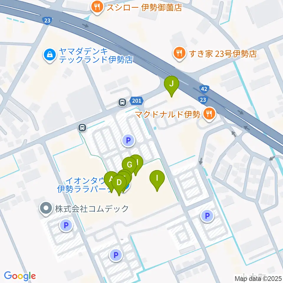村井楽器ララパークセンター周辺のファミレス・ファーストフード一覧地図