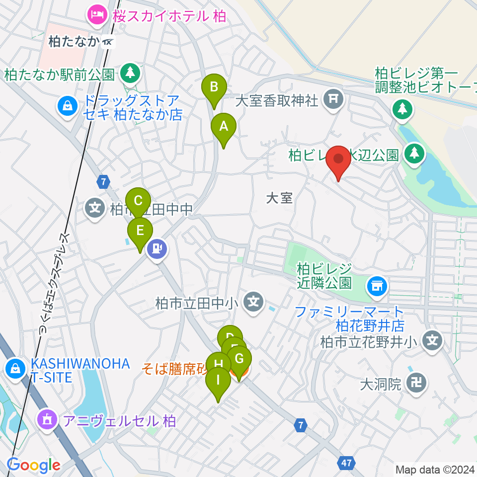 日本芸術育成学院 NANA周辺のファミレス・ファーストフード一覧地図