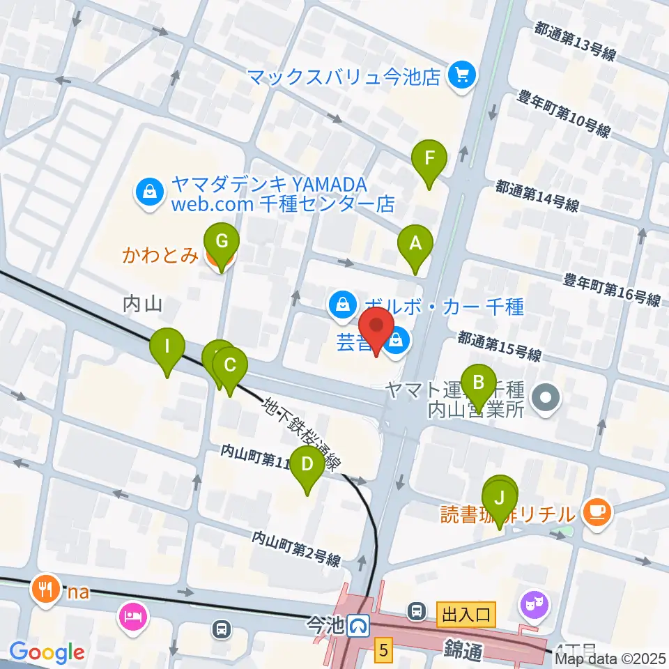 名古屋芸術音楽学院周辺のファミレス・ファーストフード一覧地図