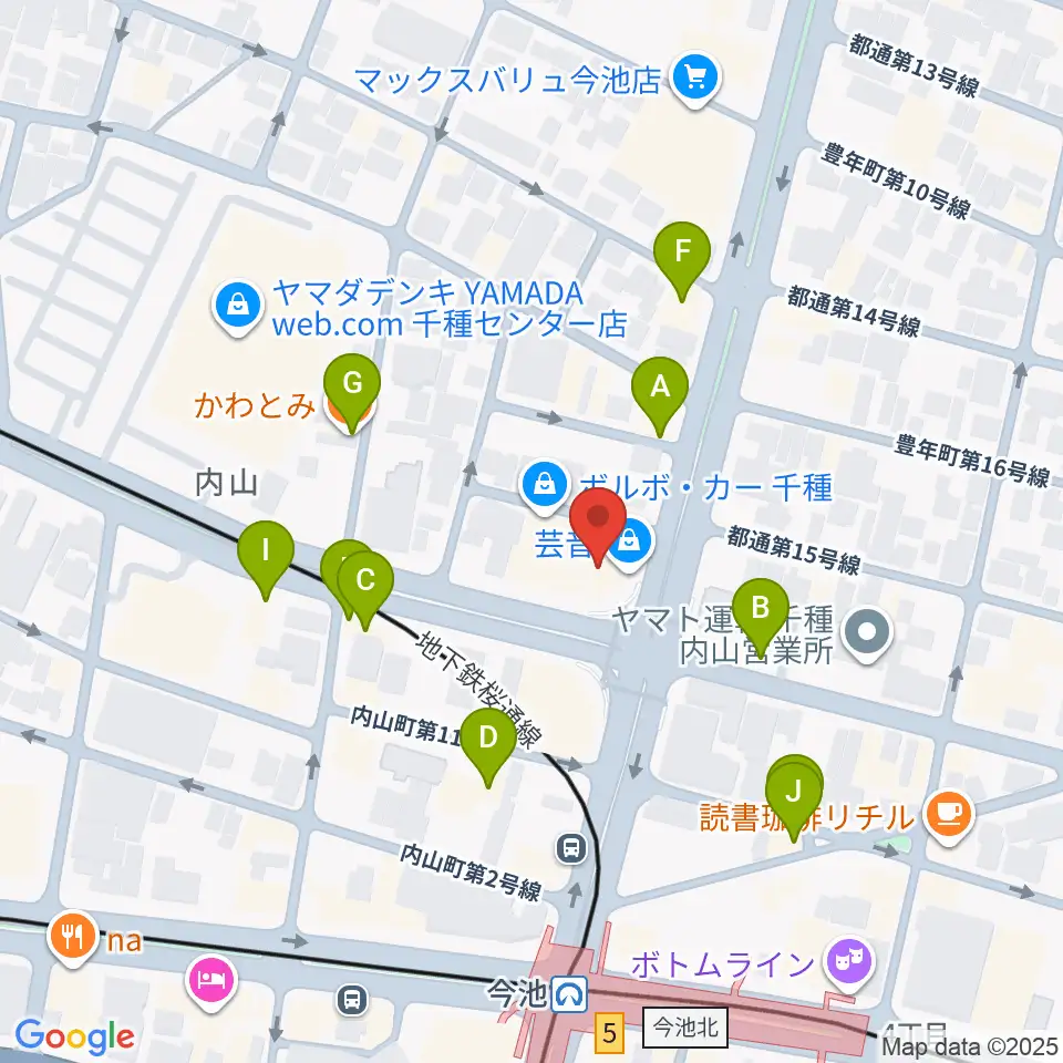 名古屋芸術音楽学院周辺のファミレス・ファーストフード一覧地図