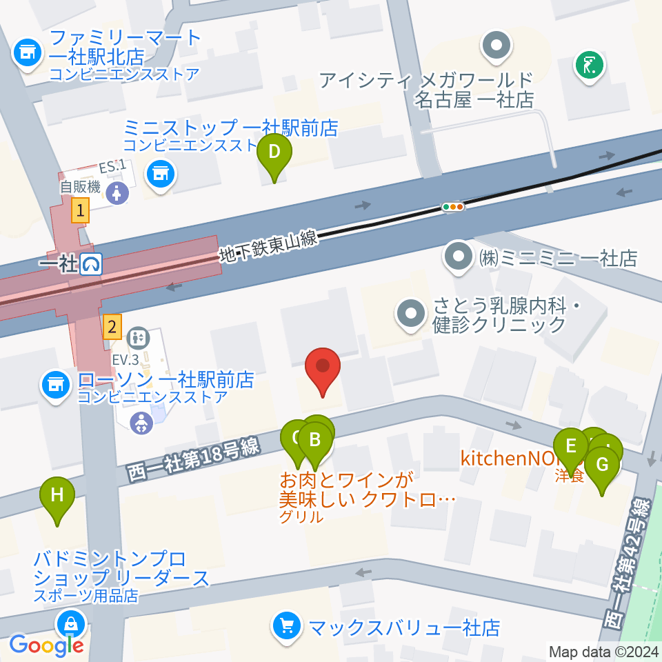 マミ・アートミュージック周辺のファミレス・ファーストフード一覧地図