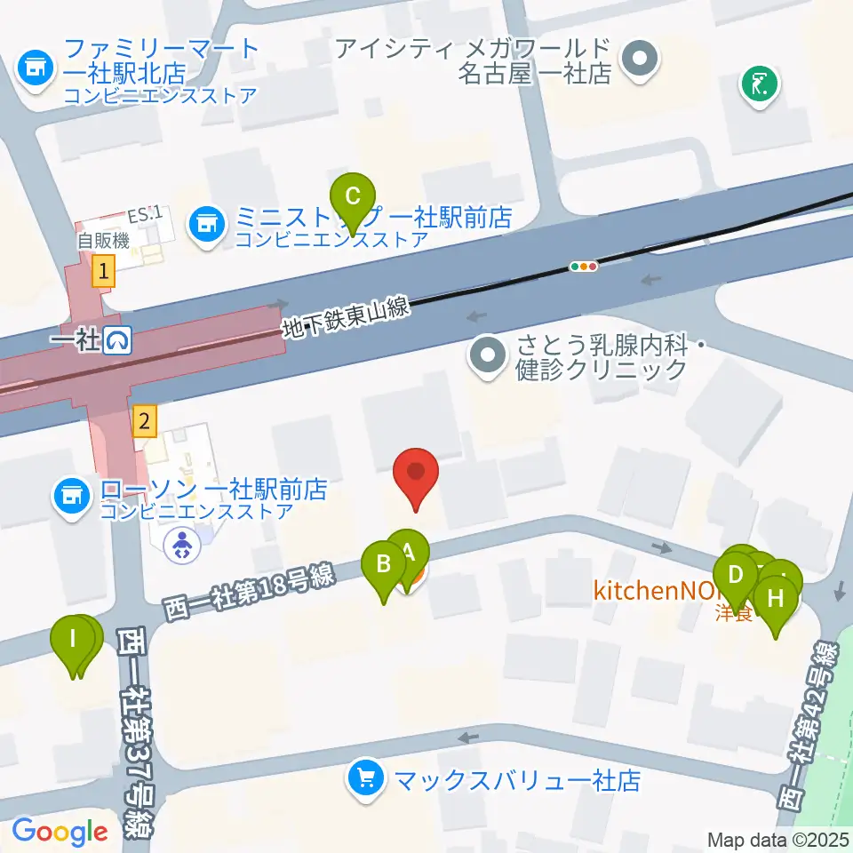 マミ・アートミュージック周辺のファミレス・ファーストフード一覧地図