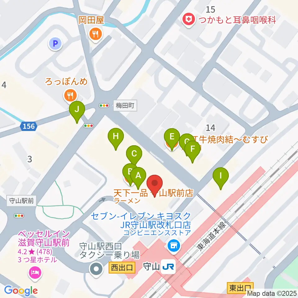 ハーモニー・ミュージック・スタジオ周辺のファミレス・ファーストフード一覧地図