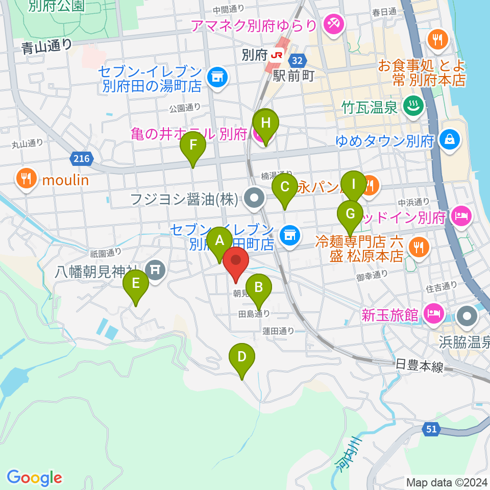 小野理恵ピアノ教室周辺のファミレス・ファーストフード一覧地図