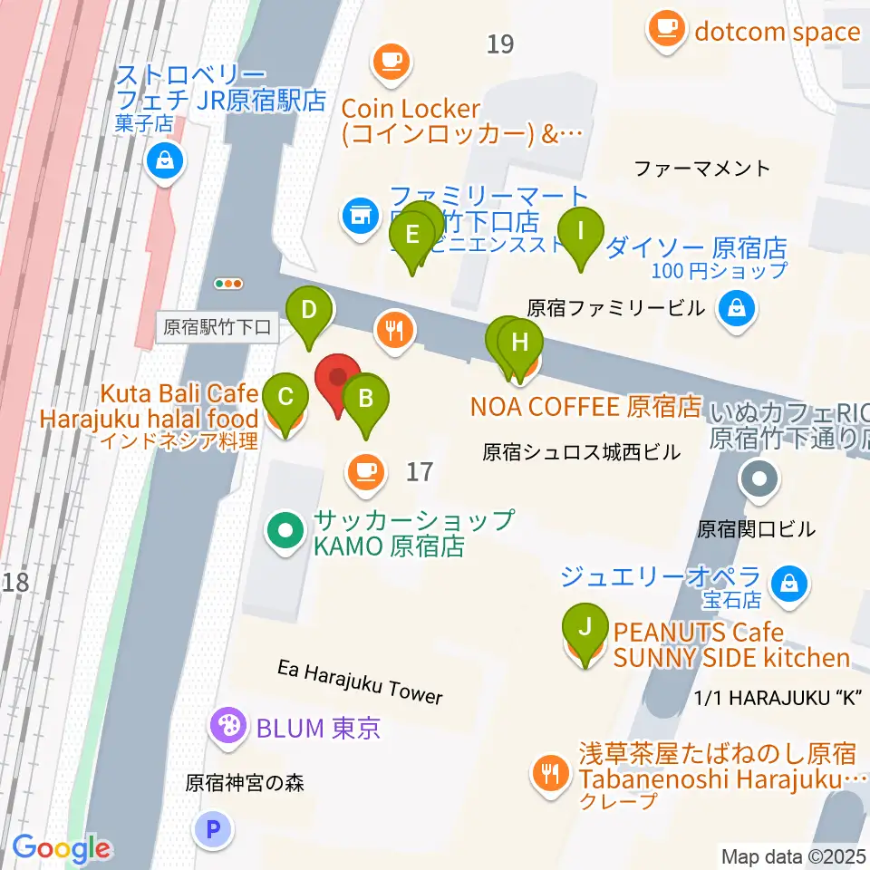 Five G周辺のファミレス・ファーストフード一覧地図