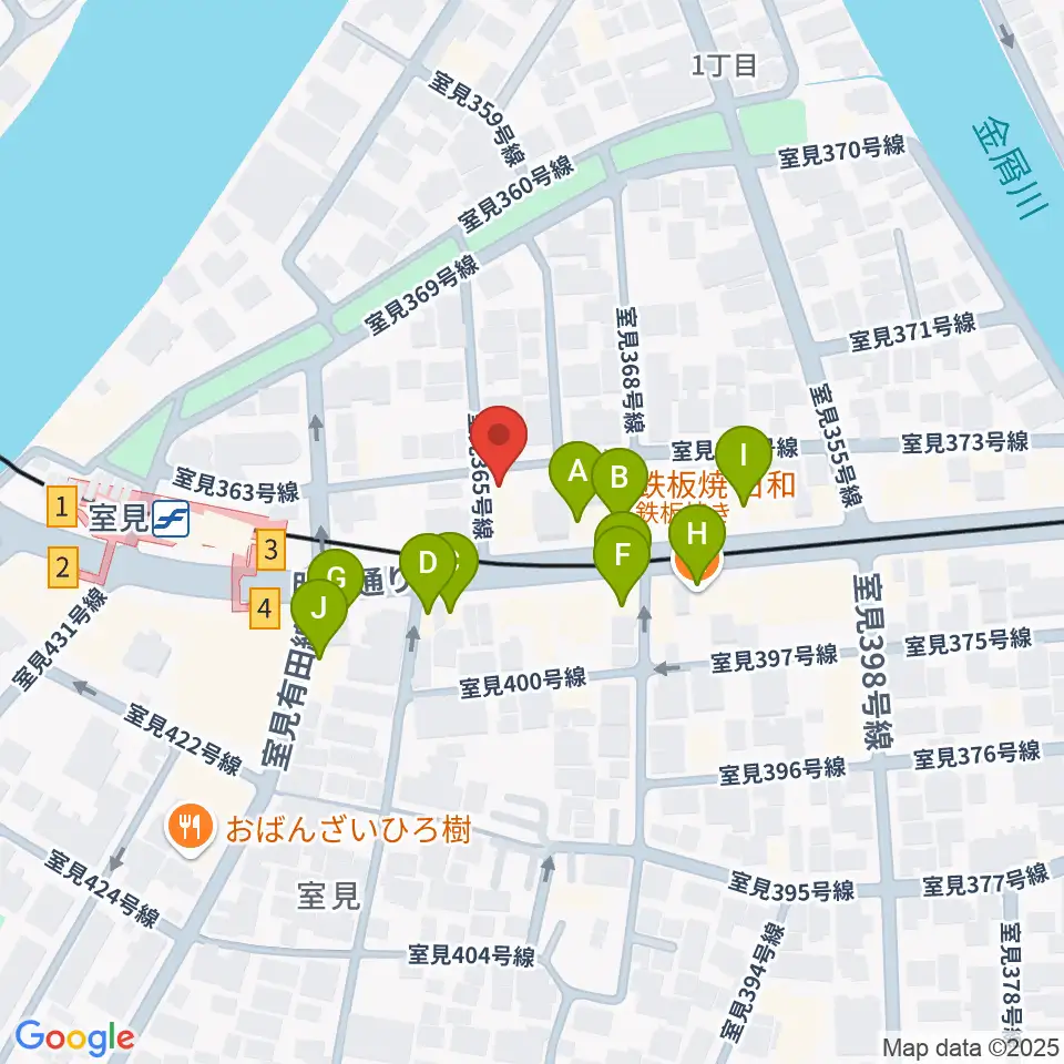 和光音楽アカデミー周辺のファミレス・ファーストフード一覧地図