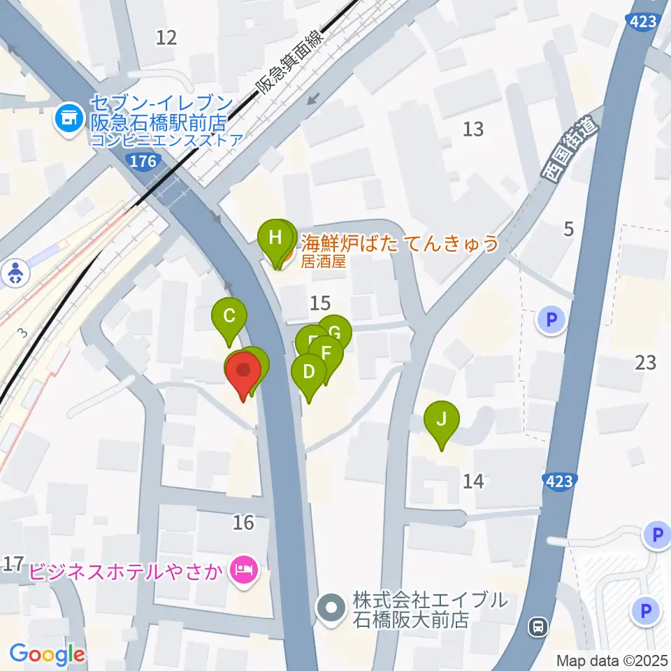 スタジオR's周辺のファミレス・ファーストフード一覧地図