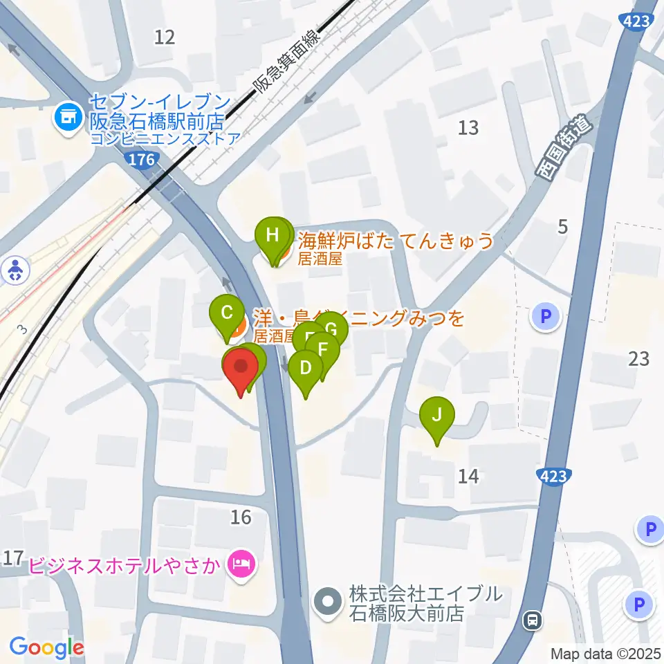 スタジオR's周辺のファミレス・ファーストフード一覧地図