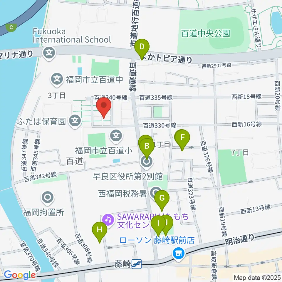 カルチャー教室てんとう虫周辺のファミレス・ファーストフード一覧地図