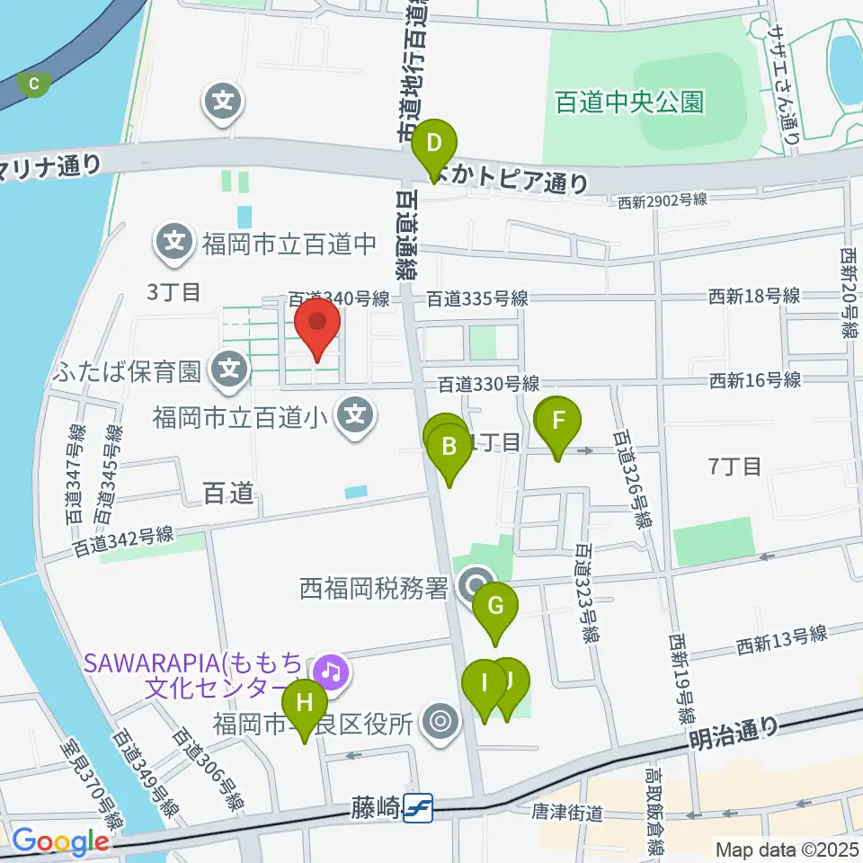 カルチャー教室てんとう虫周辺のファミレス・ファーストフード一覧地図