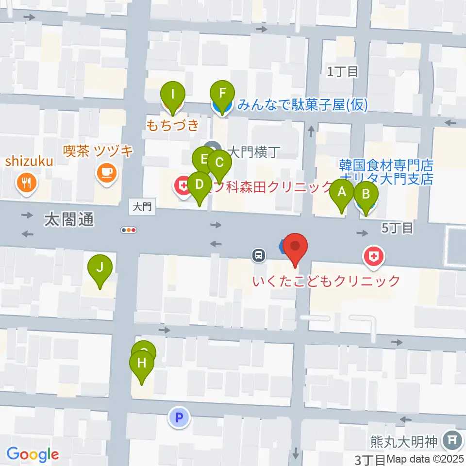 ピアノ教室luce（ルーチェ）中村教室周辺のファミレス・ファーストフード一覧地図