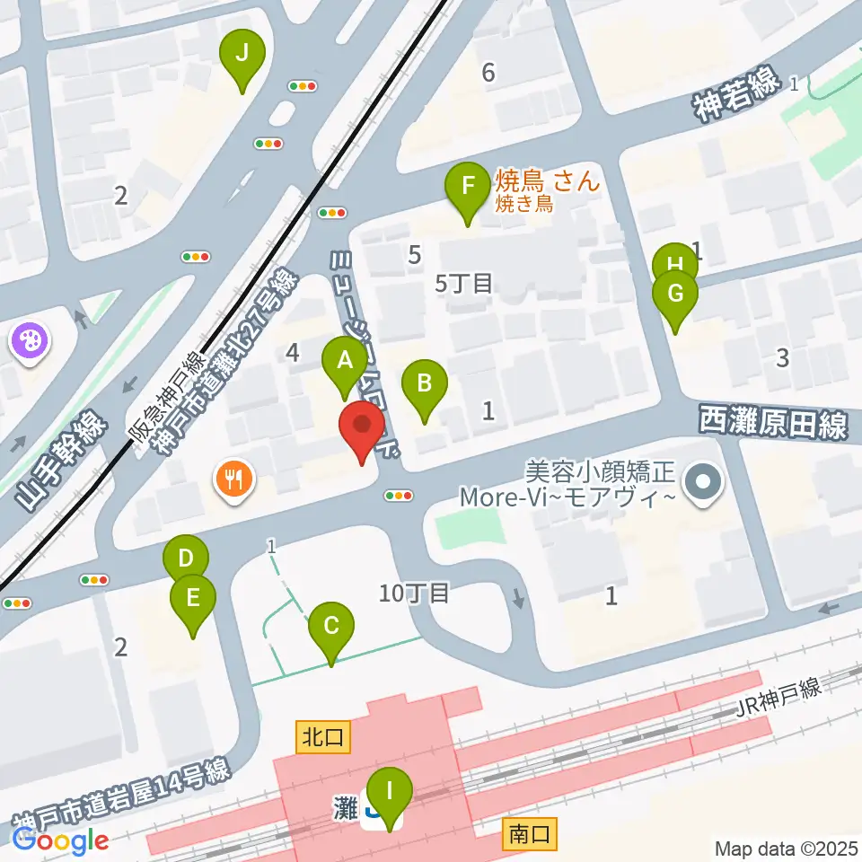 サークル音楽教室周辺のファミレス・ファーストフード一覧地図