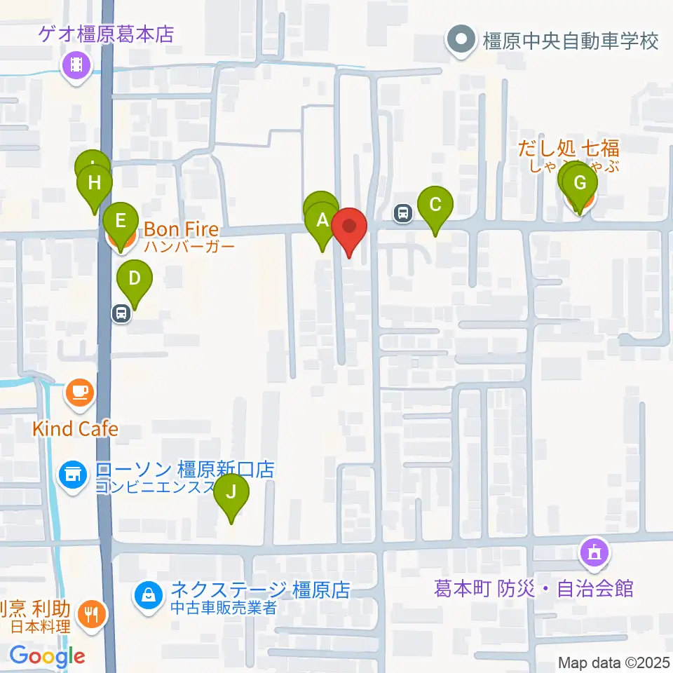 あおぞら音楽サロン周辺のファミレス・ファーストフード一覧地図