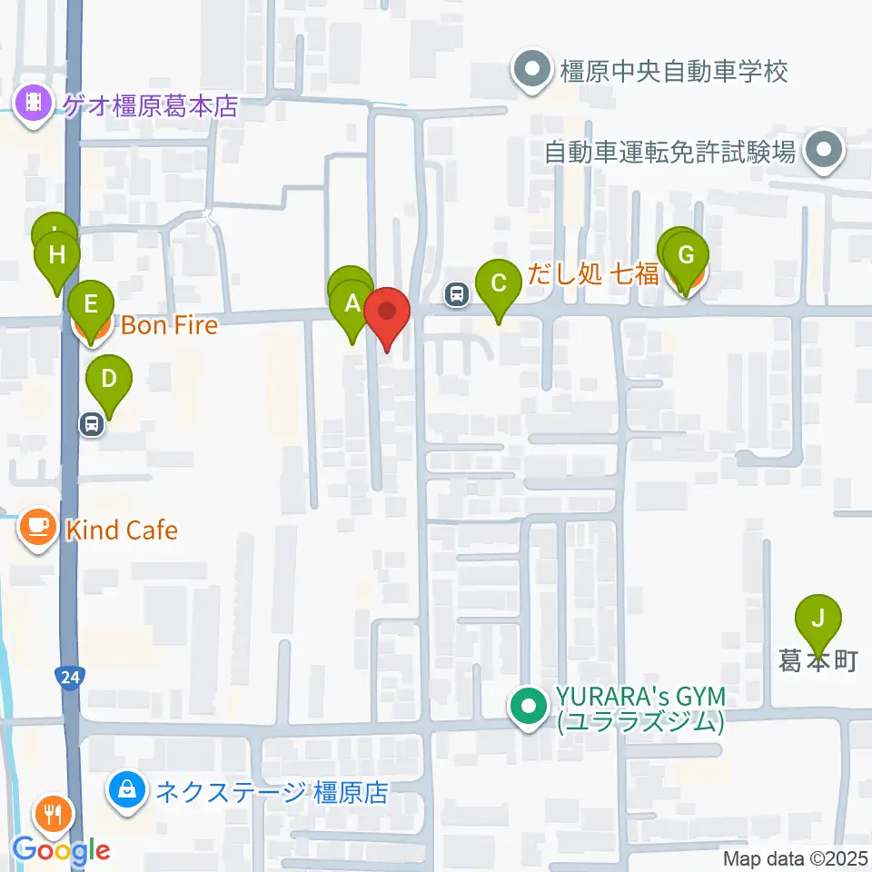 あおぞら音楽サロン周辺のファミレス・ファーストフード一覧地図