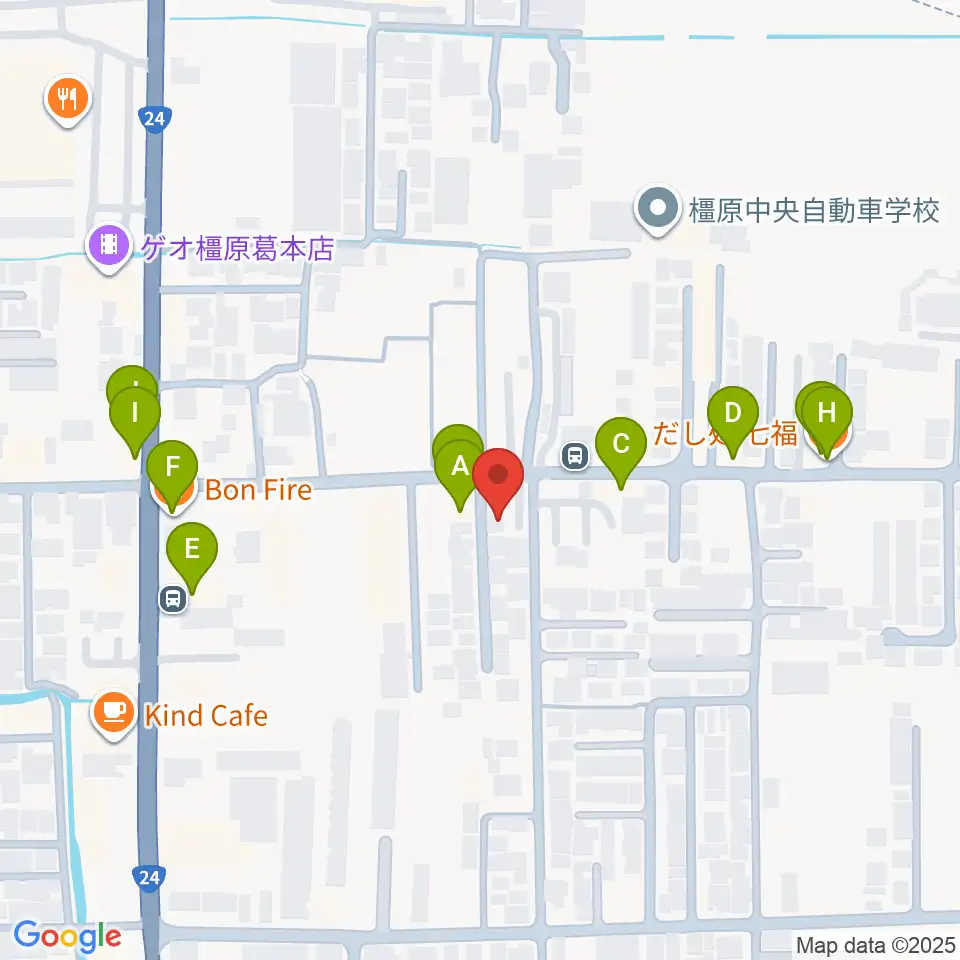 あおぞら音楽サロン周辺のファミレス・ファーストフード一覧地図