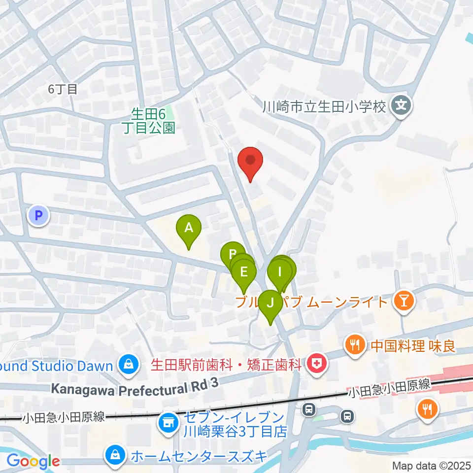 フェリーチェミュージックスクール周辺のファミレス・ファーストフード一覧地図