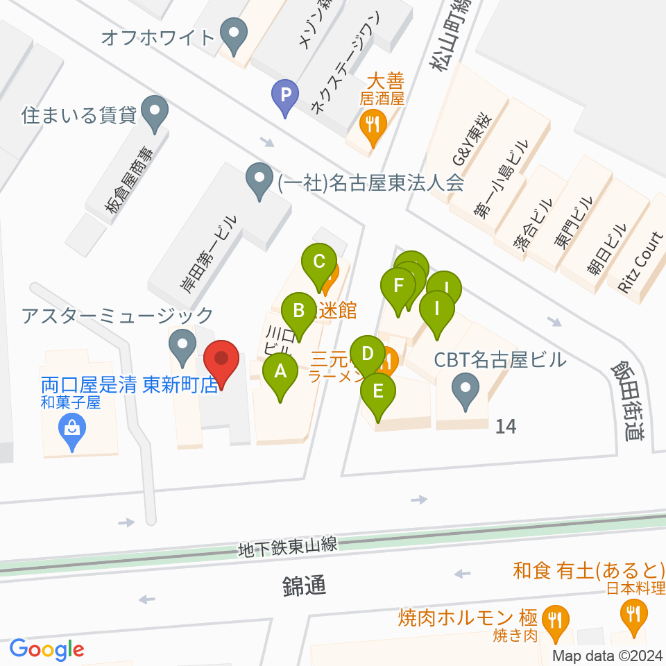 Nancy 名古屋周辺のファミレス・ファーストフード一覧地図