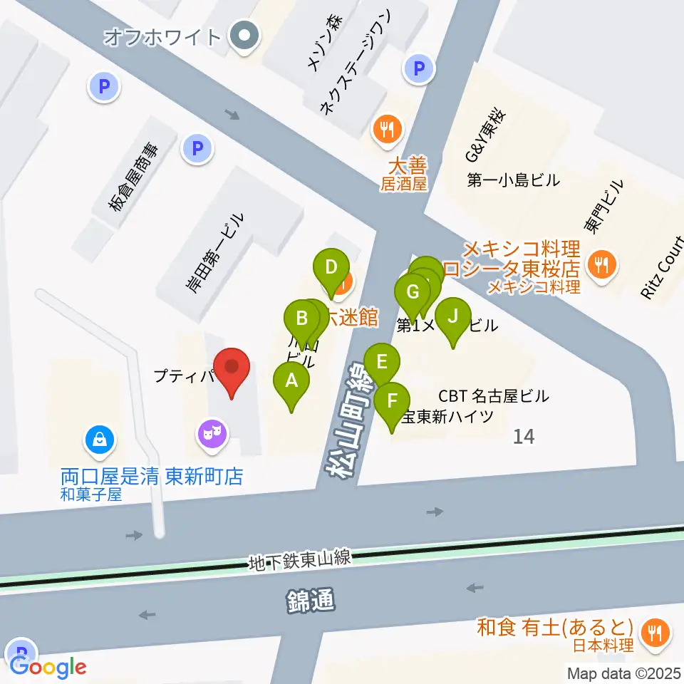 Nancy 名古屋周辺のファミレス・ファーストフード一覧地図