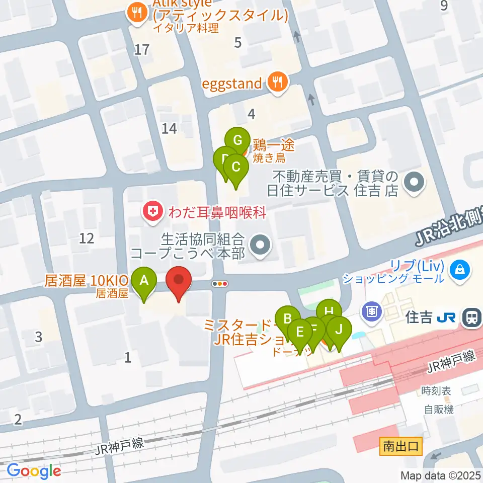 ボイストレーニング HS DREAM周辺のファミレス・ファーストフード一覧地図