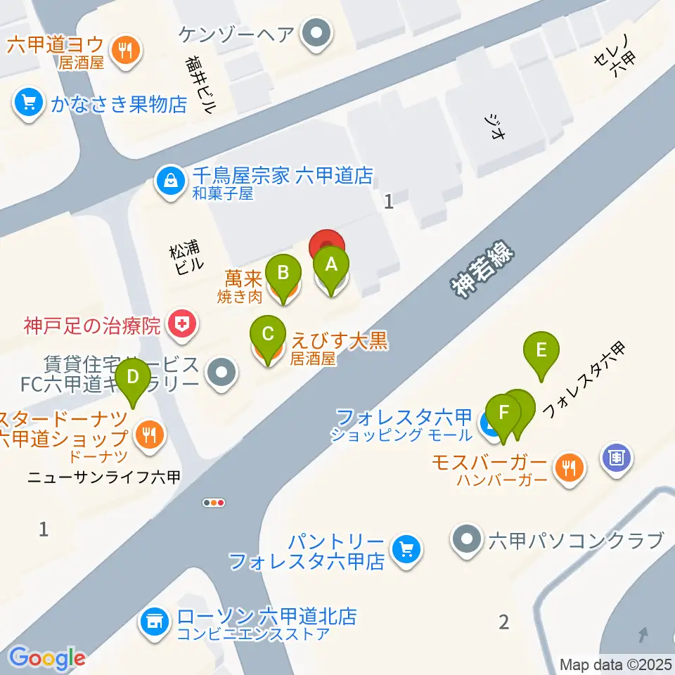 ボイストレーニング HS DREAM周辺のファミレス・ファーストフード一覧地図