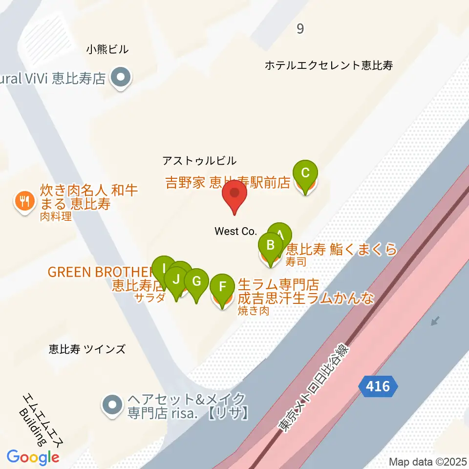 サイケデリズム周辺のファミレス・ファーストフード一覧地図
