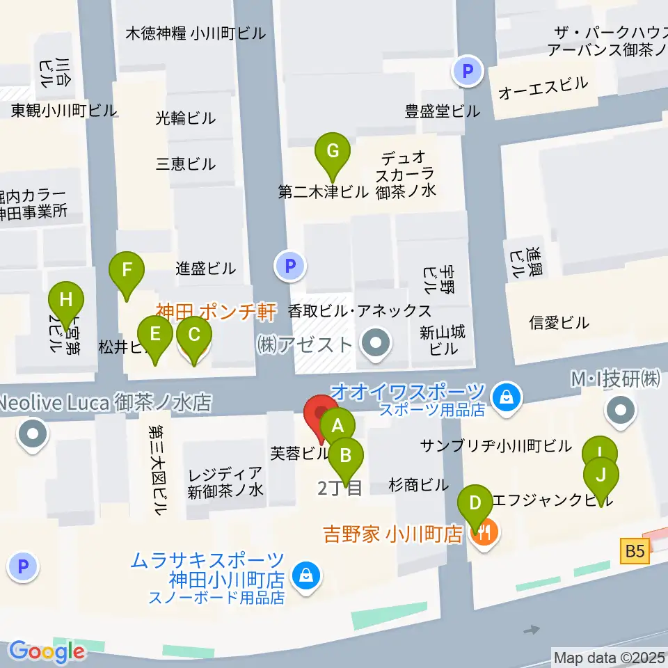 アキオ楽器周辺のファミレス・ファーストフード一覧地図