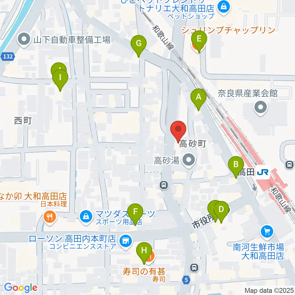 Music Salon Nakagawa周辺のファミレス・ファーストフード一覧地図